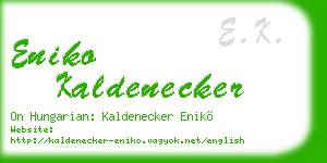eniko kaldenecker business card